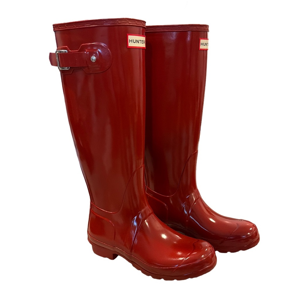 Hunter Women's Military Red Original Tall Gloss Rain Boots
Waterproof Size 7 NWT - Picture 10 of 13